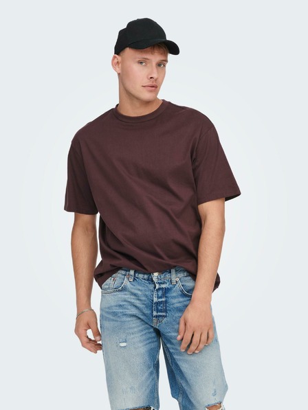 ONLY & SONS Vínové basic tričko ONLY & SONS Fred