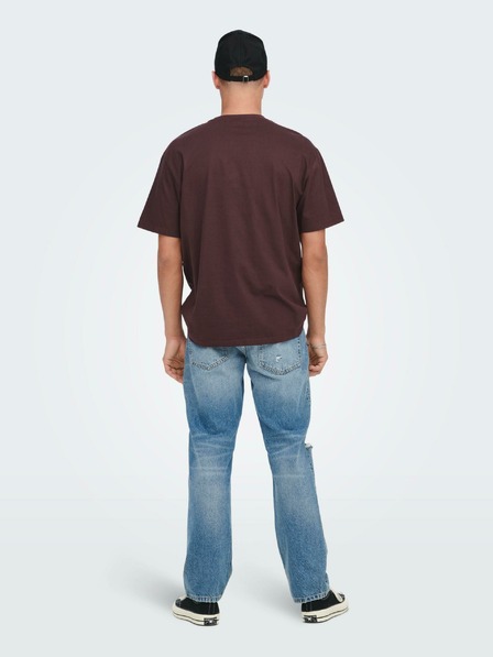ONLY & SONS Vínové basic tričko ONLY & SONS Fred