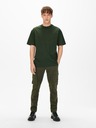 ONLY & SONS Tmavě zelené pánské basic tričko ONLY & SONS Fred