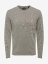 ONLY & SONS Šedý pánský svetr s vyšisovaným efektem ONLY & SONS Garson