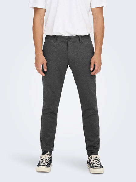 ONLY & SONS Tmavě šedé pánské chino kalhoty ONLY & SONS Mark