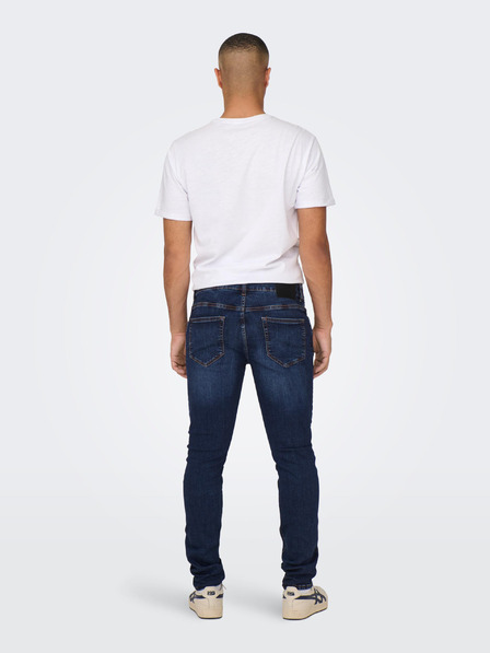 ONLY & SONS Tmavě modré pánské slim fit džíny ONLY & SONS Loom