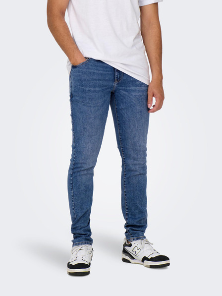 ONLY & SONS Tmavě modré pánské slim fit džíny ONLY & SONS Loom