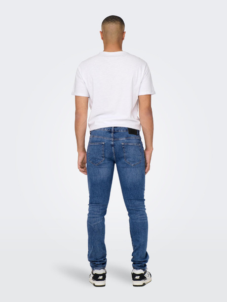 ONLY & SONS Tmavě modré pánské slim fit džíny ONLY & SONS Loom