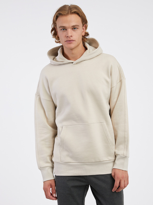ONLY & SONS Béžová pánská basic mikina s kapucí ONLY & SONS Dan
