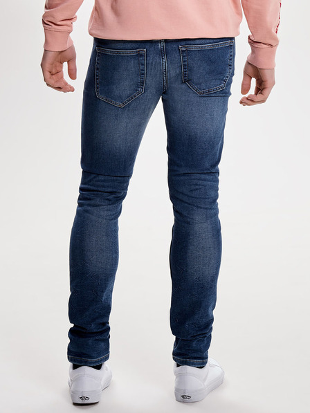 ONLY & SONS Modré slim džíny s vyšisovaným efektem ONLY & SONS Loom
