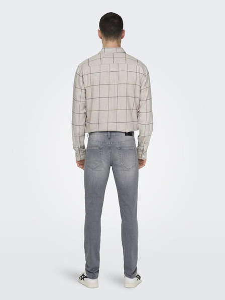 ONLY & SONS Šedé pánské slim fit džíny ONLY & SONS Loom