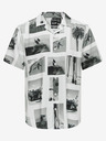 ONLY & SONS Černo-bílá pánská vzorovaná košile ONLY & SONS Nano