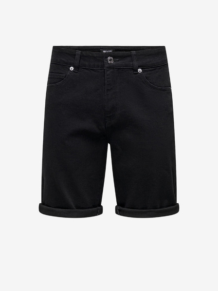 ONLY & SONS Černé pánské džínové kraťasy ONLY & SONS Ply
