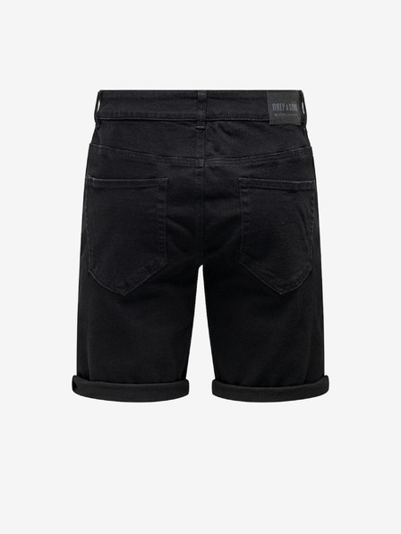 ONLY & SONS Černé pánské džínové kraťasy ONLY & SONS Ply