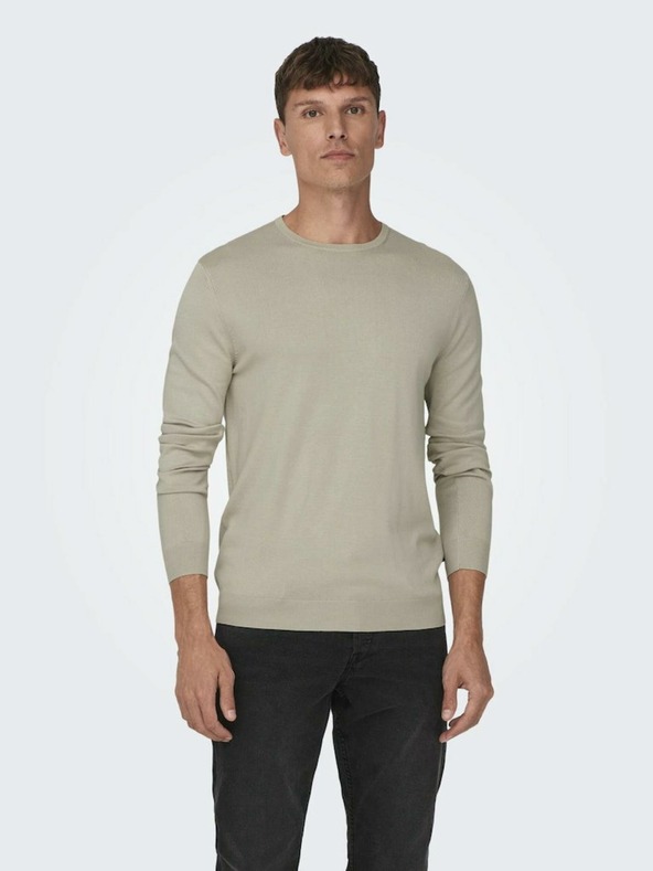 ONLY & SONS Béžový pánský svetr ONLY & SONS Wyler Life