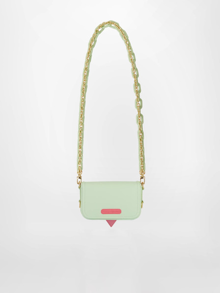 CHIARA FERRAGNI Světle zelená dámská kabelka CHIARA FERRAGNI Eyelike Bags