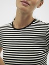 AWARE by VERO MODA Bílo-černé dámské pruhované tričko AWARE by VERO MODA