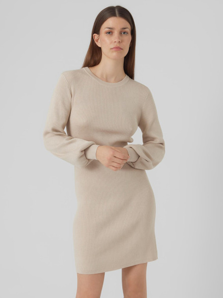 AWARE by VERO MODA Béžové dámské svetrové šaty AWARE by VERO MODA Haya