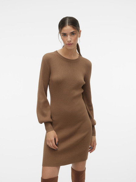 AWARE by VERO MODA Hnědé dámské svetrové šaty AWARE by VERO MODA Haya