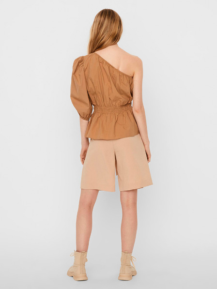 AWARE by VERO MODA Hnědá asymetrická halenka AWARE by VERO MODA Olene