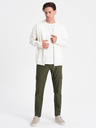 Ombre Clothing Tmavě zelené pánské cargo kalhoty Ombre Clothing