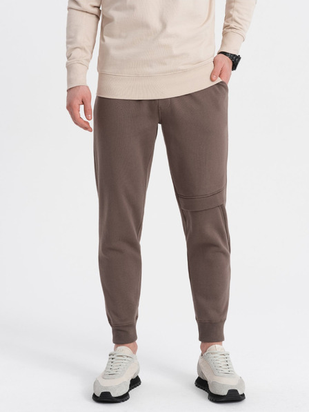 Ombre Clothing Hnědé pánské tepláky Ombre Clothing
