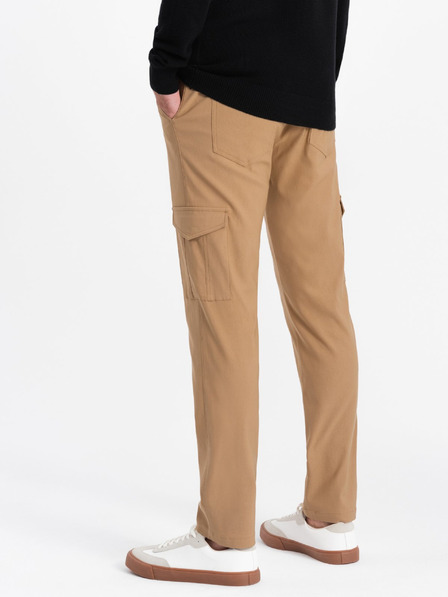 Ombre Clothing Světle hnědé pánské cargo kalhoty Ombre Clothing