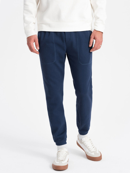 Ombre Clothing Tmavě modré pánské tepláky Ombre Clothing CARROT