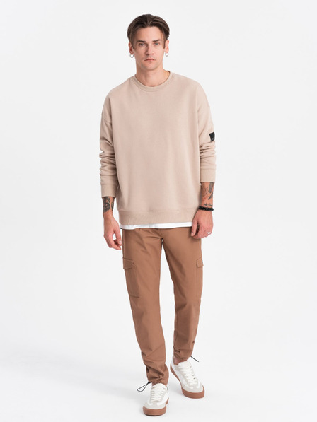 Ombre Clothing Hnědé pánské cargo kalhoty Ombre Clothing