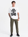 Ombre Clothing Tmavě zelené pánské cargo kalhoty Ombre Clothing