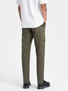 Ombre Clothing Tmavě zelené pánské cargo kalhoty Ombre Clothing