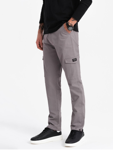 Ombre Clothing Šedé pánské cargo kalhoty Ombre Clothing