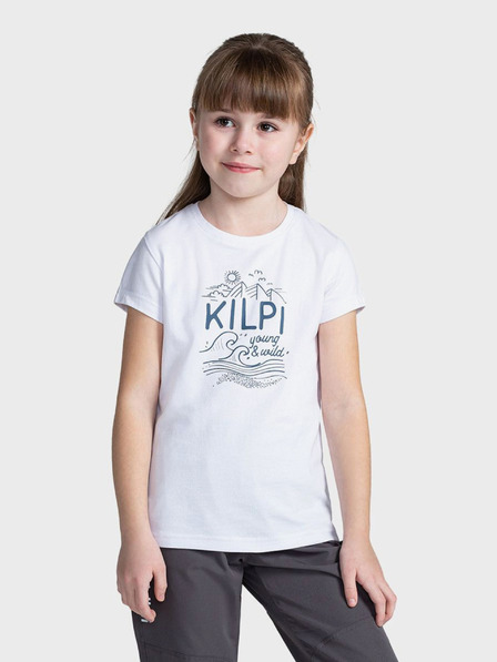 Kilpi Bílé dětské tričko s potiskem Kilpi MALGA
