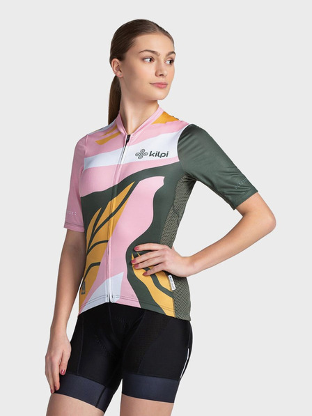 Kilpi Zeleno-růžové dámské sportovní tričko na zip Kilpi RITAEL