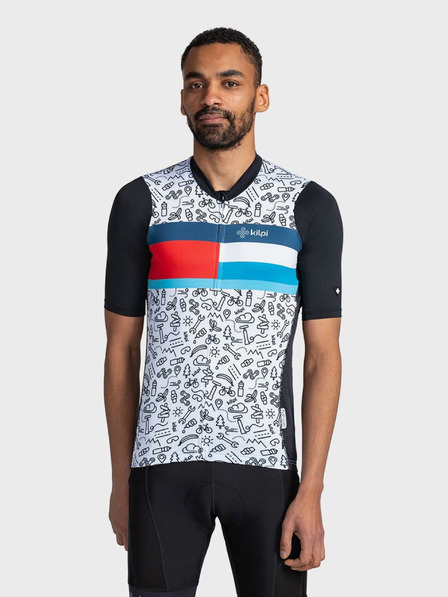 Kilpi Černo-bílé pánské sportovní vzorované tričko Kilpi RIVAL