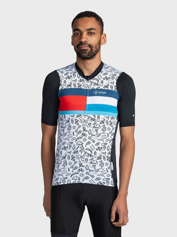 Kilpi Černo-bílé pánské sportovní vzorované tričko Kilpi RIVAL