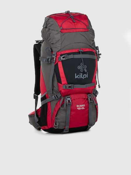 Kilpi Šedo-červený unisex sportovní batoh Kilpi ECRINS (45+5 l)