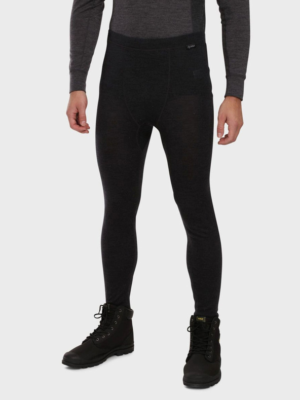Kilpi Černé pánské termo kalhoty z Merino vlny KILPI MAVORA BOTTOM