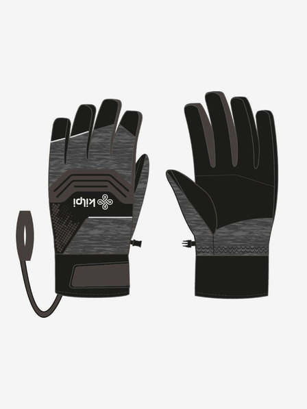 Kilpi Tmavě šedé unisex lyžařské rukavice Kilpi SKIMI
