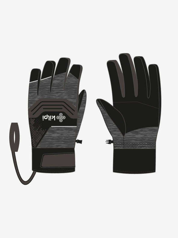 Kilpi Tmavě šedé unisex lyžařské rukavice Kilpi SKIMI