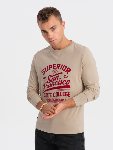 Ombre Clothing Béžové pánské tričko Ombre Clothing