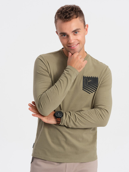 Ombre Clothing Khaki pánské tričko Ombre Clothing