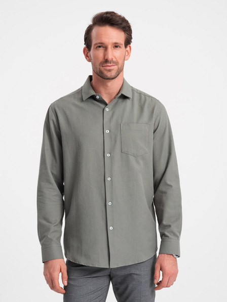 Ombre Clothing Khaki pánská košile Ombre Clothing