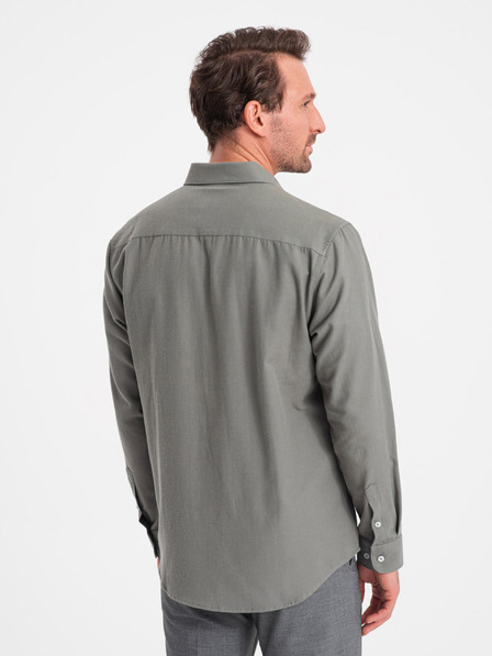 Ombre Clothing Khaki pánská košile Ombre Clothing