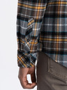 Ombre Clothing Oranžovo-šedá pánská svrchní flanelová košile Ombre Clothing