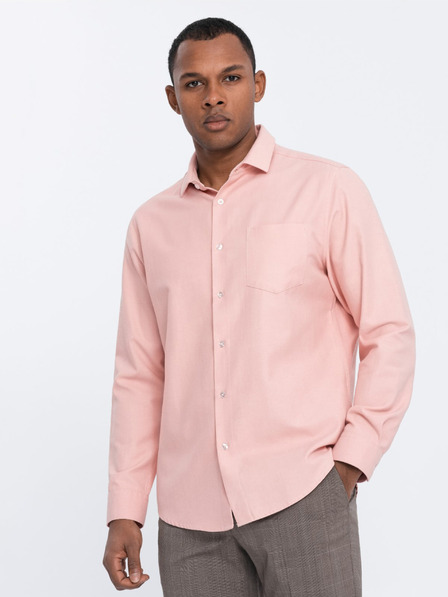Ombre Clothing Světle růžová pánská košile Ombre Clothing