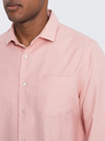 Ombre Clothing Světle růžová pánská košile Ombre Clothing