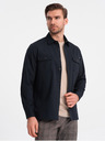 Ombre Clothing Tmavě modrá pánská svrchní košile Ombre Clothing
