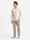 Ombre Clothing Krémová pánská svrchní košile Ombre Clothing