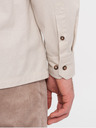 Ombre Clothing Krémová pánská svrchní košile Ombre Clothing