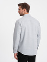 Ombre Clothing Světle šedá pánská žíhaná košile Ombre Clothing