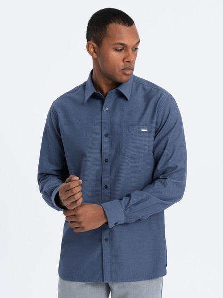 Ombre Clothing Tmavě modrá pánská košile Ombre Clothing