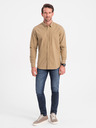Ombre Clothing Světle hnědá pánská košile Ombre Clothing