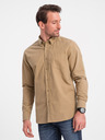 Ombre Clothing Světle hnědá pánská košile Ombre Clothing